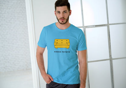 Couch Potato Sky Blue Regular Fit Men’s T-Shirt