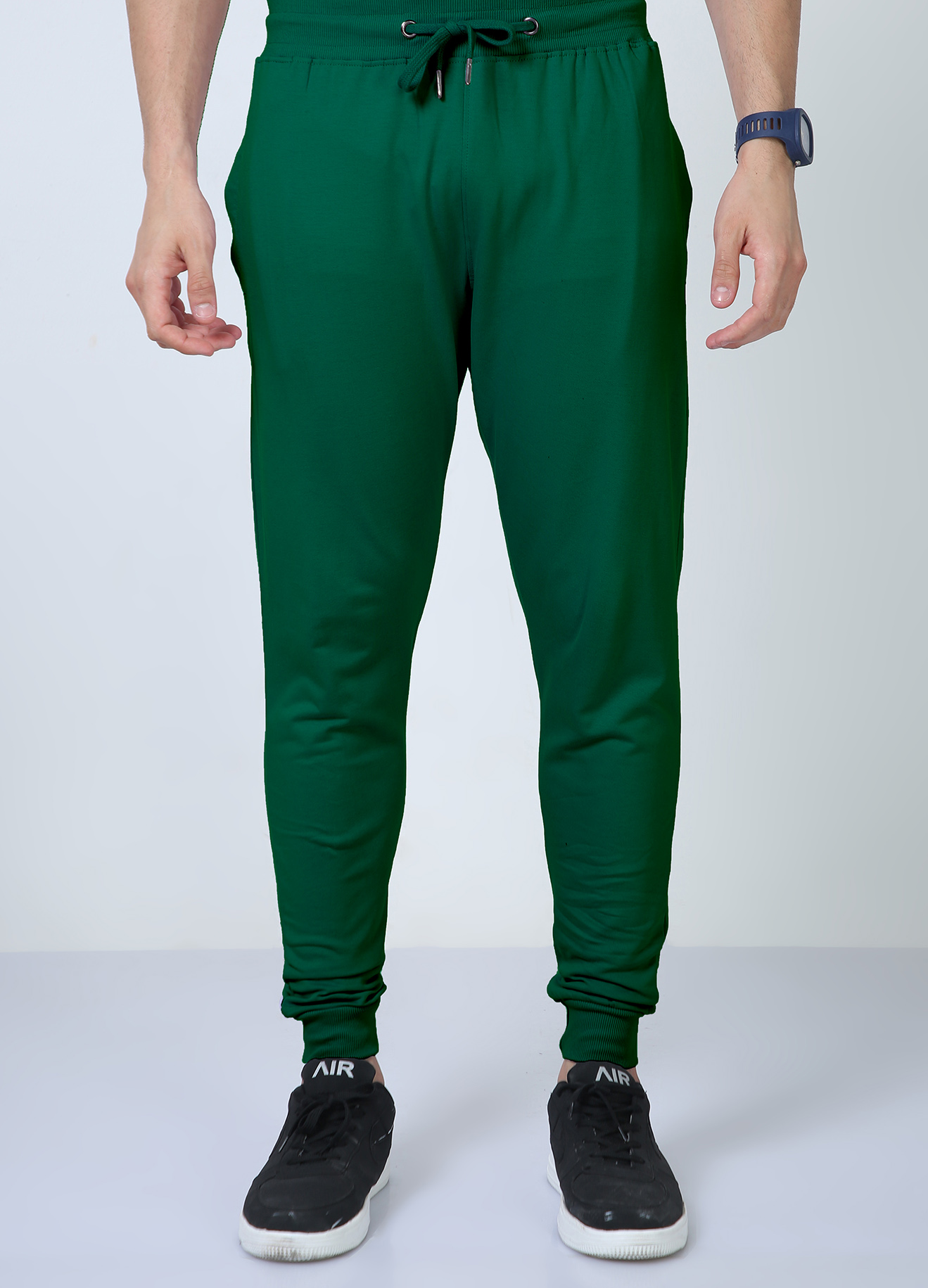 Bottle Green Solid Co-Ord Set for Men