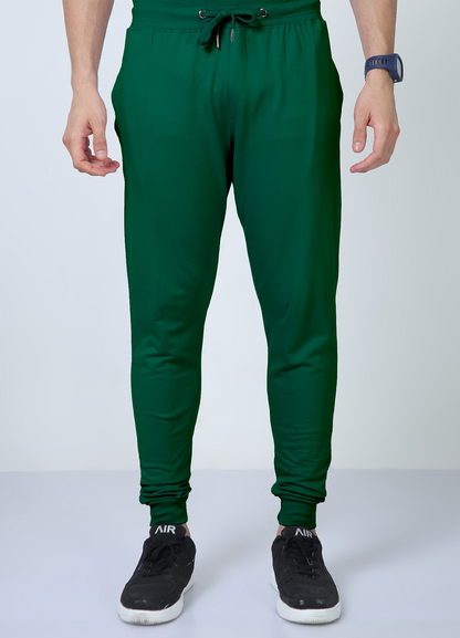 Bottle Green Solid Co-Ord Set for Men