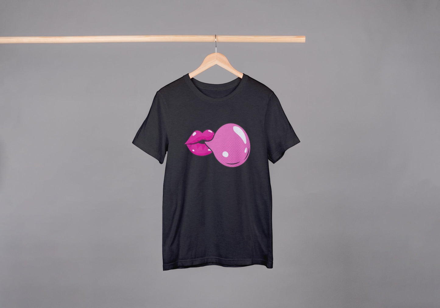 Bubble gum Black Oversized Fit Unisex T-Shirt