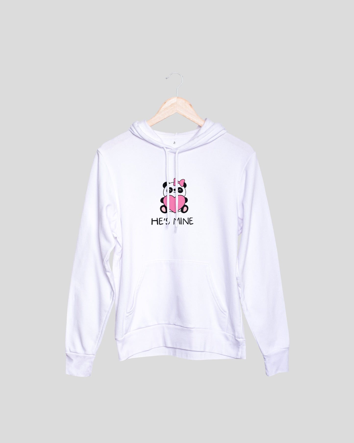 Cute Love Panda Couple Hoodies - White Oversized Fit Hoodies