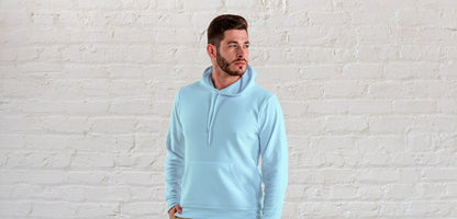 Mint Solid Hooded Sweatshirt for Men