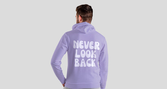 Never Look Back Lavender Hooded Sweatshirt for Men