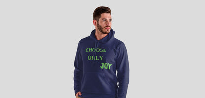 Choose Only Joy Navy Blue Hooded Sweatshirt for Men