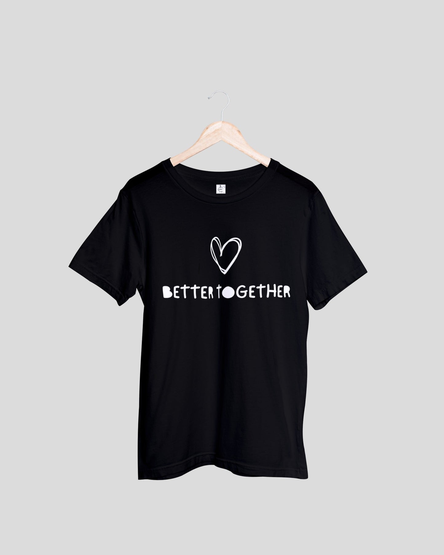 Better Together Couple T-shirts - Black Oversized Fit Unisex T-Shirt