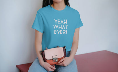 Yeah Whatever! Sky Blue Crop Top