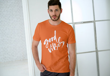 Good Vibes Orange Regular Fit Men’s T-Shirt