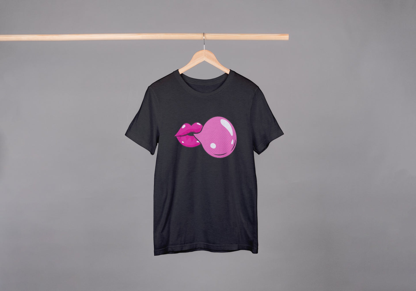 Bubble gum Black Oversized Fit Unisex T-Shirt