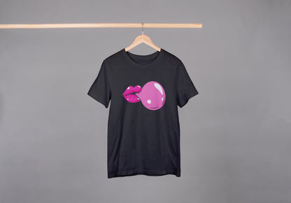 Bubble gum Black Oversized Fit Unisex T-Shirt