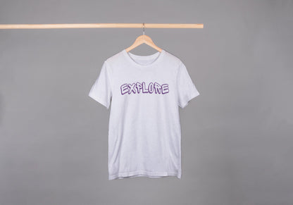 Explore White Oversized Fit Unisex T-Shirt