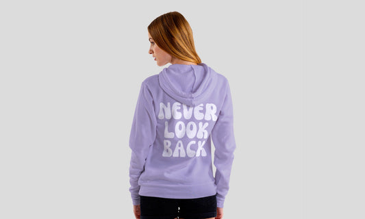 Never Look Back Lavender Hooded Sweatshirt for Women