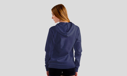 Navy Blue Solid Hooded Sweatshirt for Women