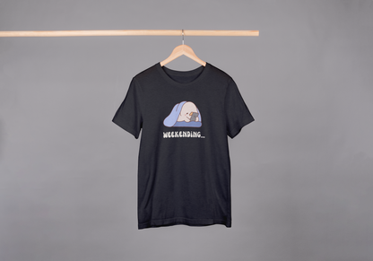 Weekending Black Oversized Fit Unisex T-Shirt