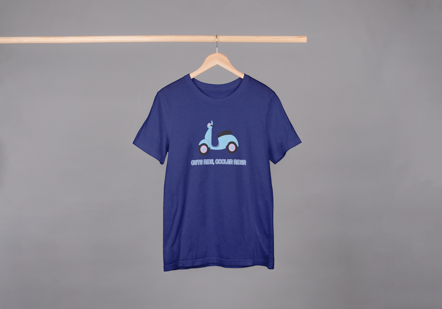 Cute Ride, Cooler Rider Royal Blue Oversized Fit Unisex T-Shirt