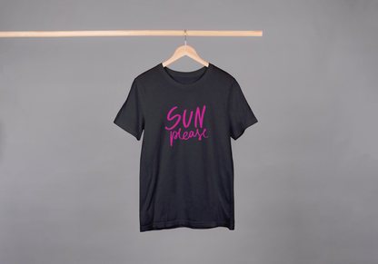 Sun Please Black Oversized Fit Unisex T-Shirt
