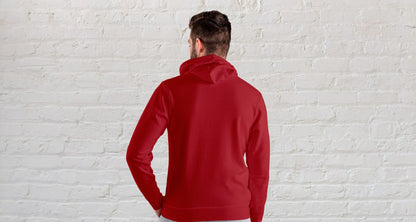 Red Solid Hooded Sweatshirt for Men