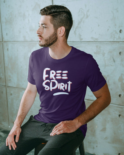 Free Spirit Purple Regular Fit Men’s T-Shirt