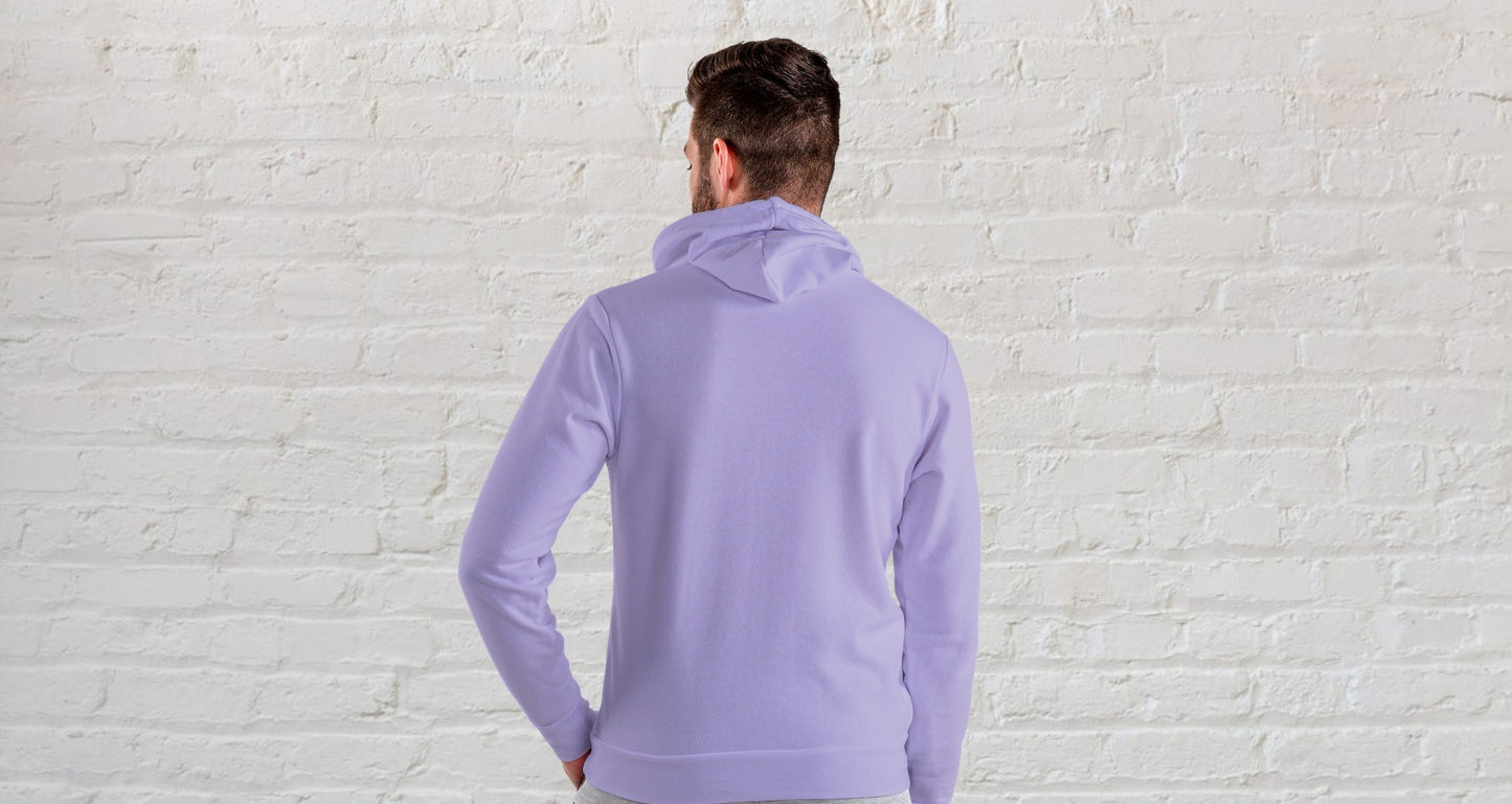 Lavender Solid Hooded Sweatshirt for Men