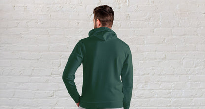 Bottle Green Solid Hooded Sweatshirt for Men