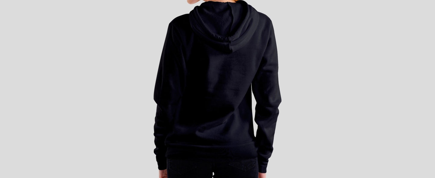 Black Solid Hooded Sweatshirt for Women