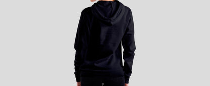 Black Solid Hooded Sweatshirt for Women