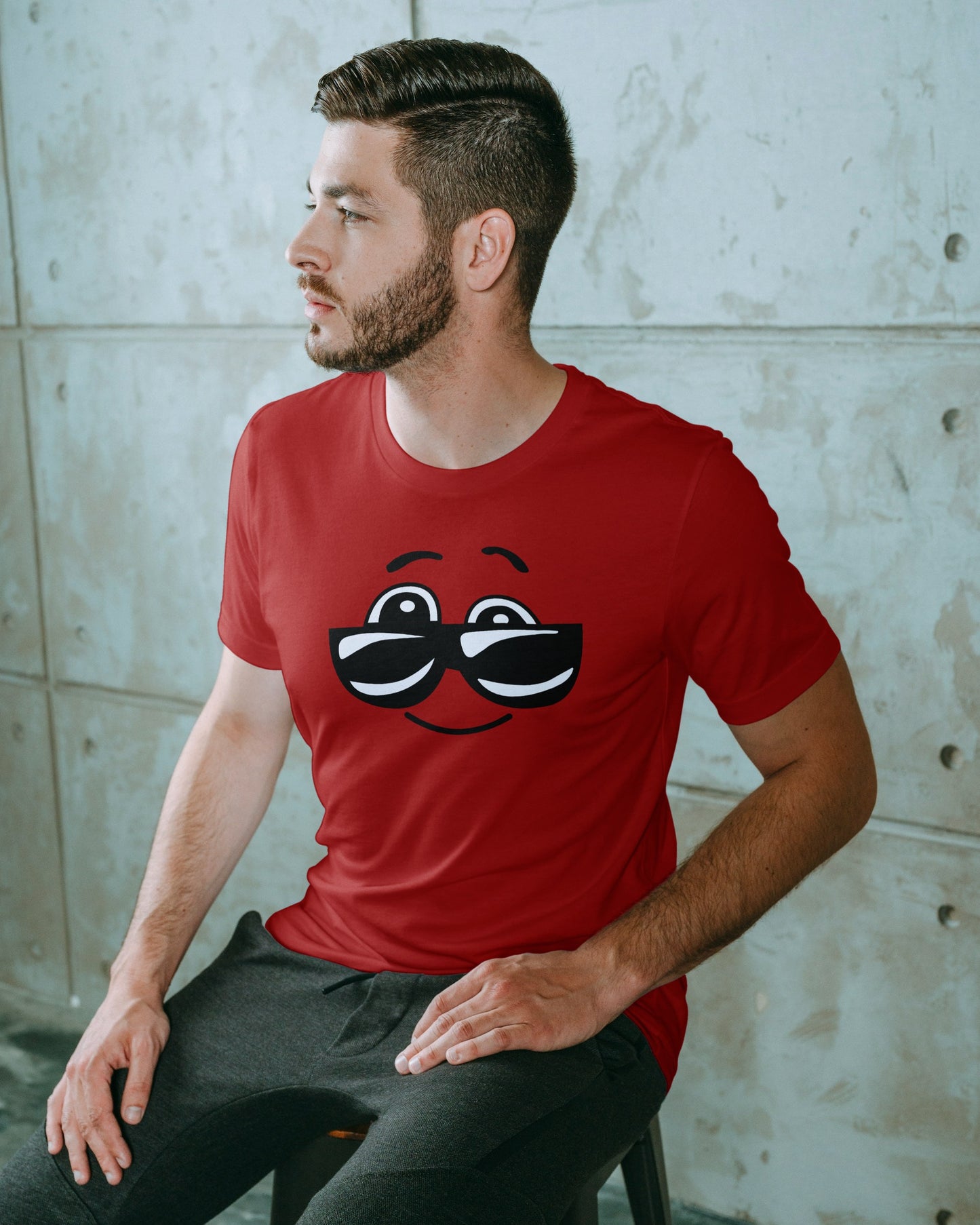 Cool Smiley Red Regular Fit Men’s T-Shirt