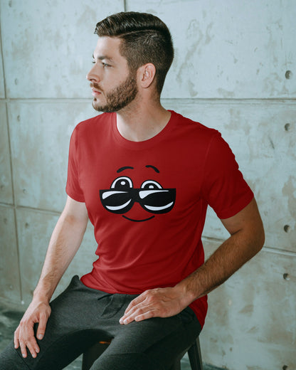 Cool Smiley Red Regular Fit Men’s T-Shirt