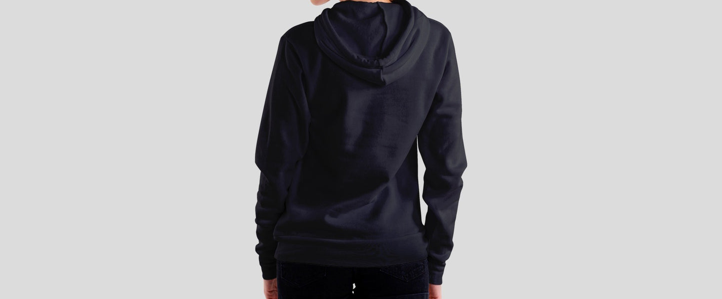 Sun Eye Black Hooded Sweatshirt for Women