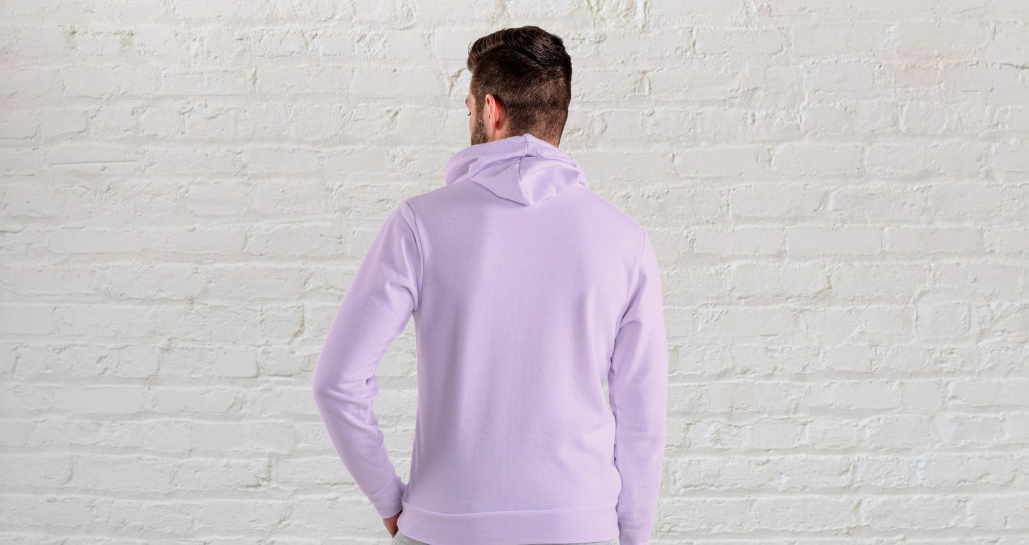 Light Pink Solid Hooded Sweatshirt for Men