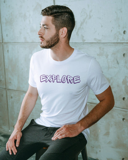 Explore White Regular Fit Men’s T-Shirt