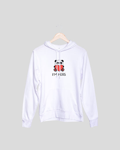 Cute Love Panda Couple Hoodies - White Oversized Fit Hoodies