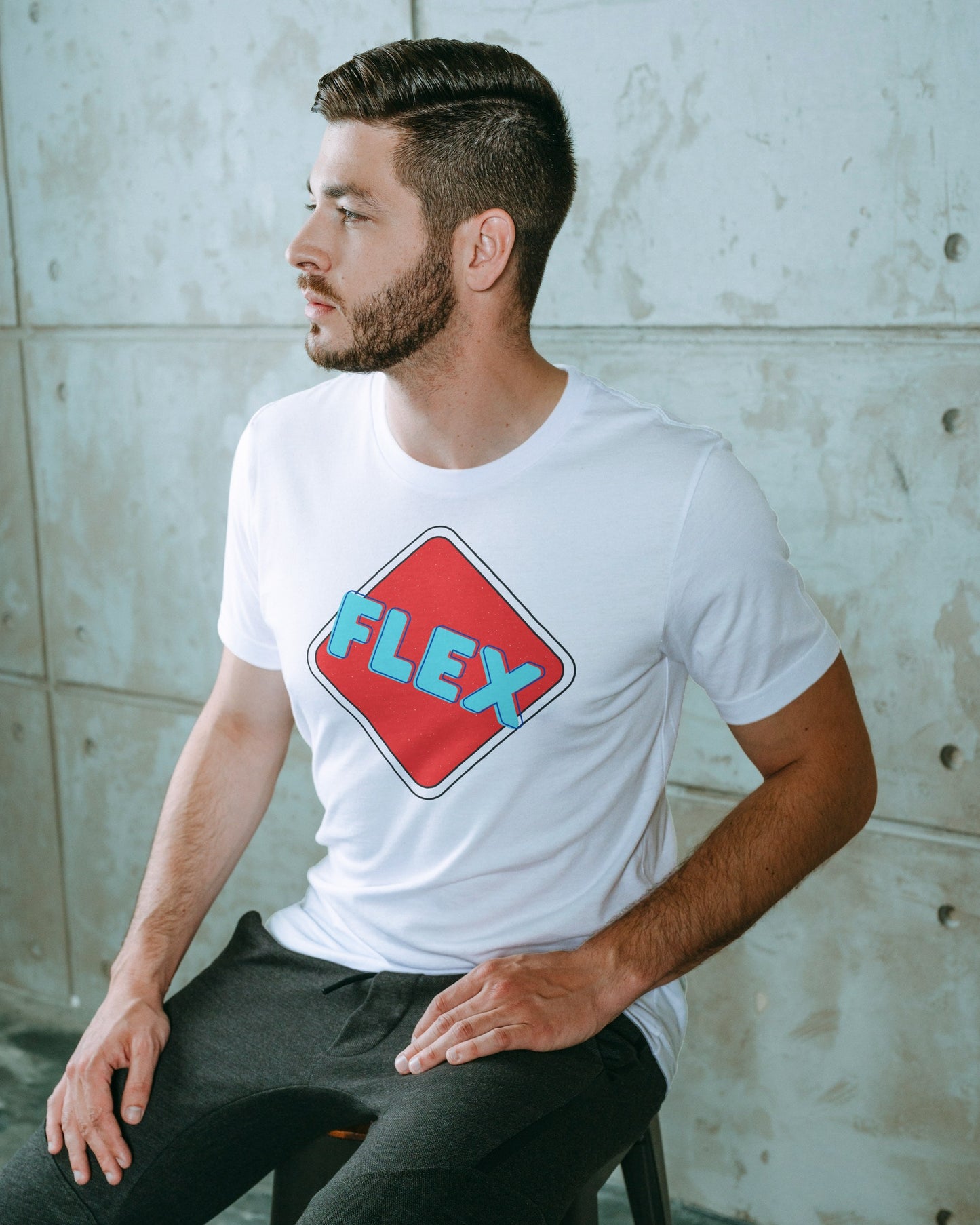 Flex White Regular Fit Men’s T-Shirt