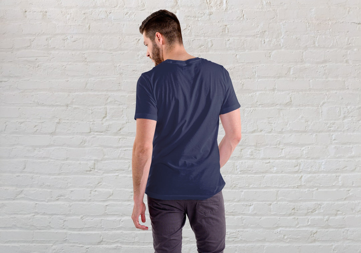 Hustle Navy Blue Regular Fit Men’s T-Shirt