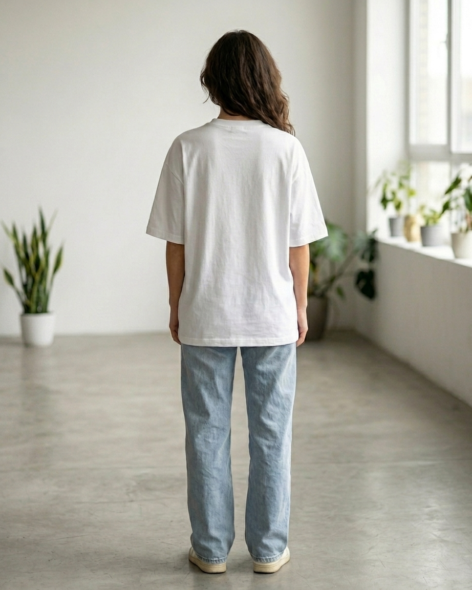 Running on Ramen & Romance White Oversized Fit Unisex T-Shirt