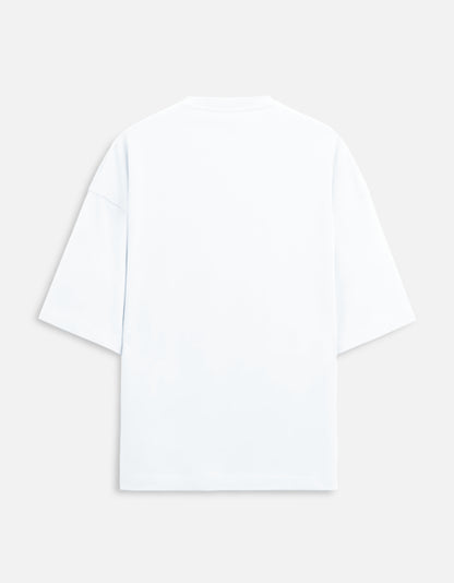 White Oversized French Terry Cotton T-Shirt