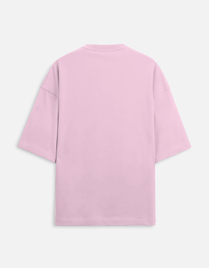 Baby Pink Oversized French Terry Cotton T-Shirt