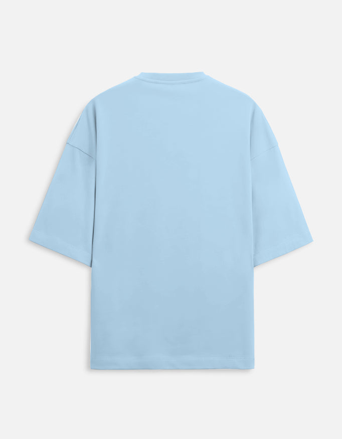 Baby Blue Oversized French Terry Cotton T-Shirt