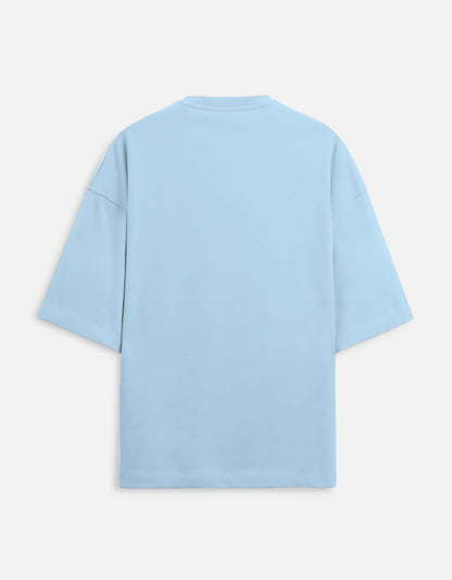 Baby Blue Oversized French Terry Cotton T-Shirt