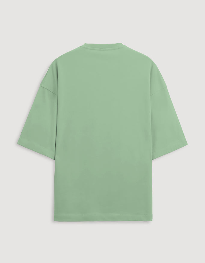 Jade Green Oversized French Terry Cotton T-Shirt