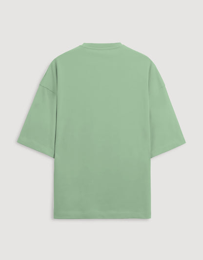 Jade Green Oversized French Terry Cotton T-Shirt