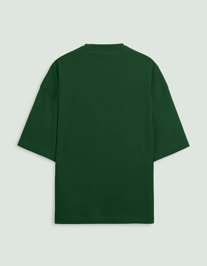 Bottle Green Oversized French Terry Cotton T-Shirt