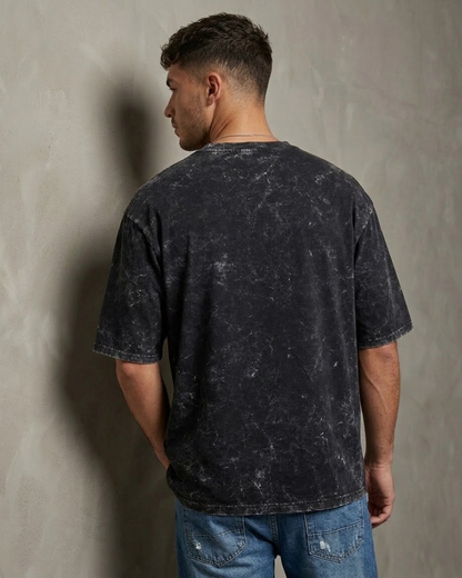 Black Oversized Acid Wash T-shirt