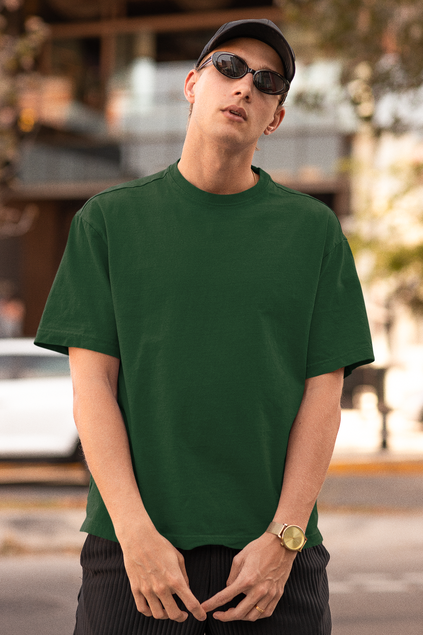 Bottle Green Oversized Fit Unisex T-Shirt