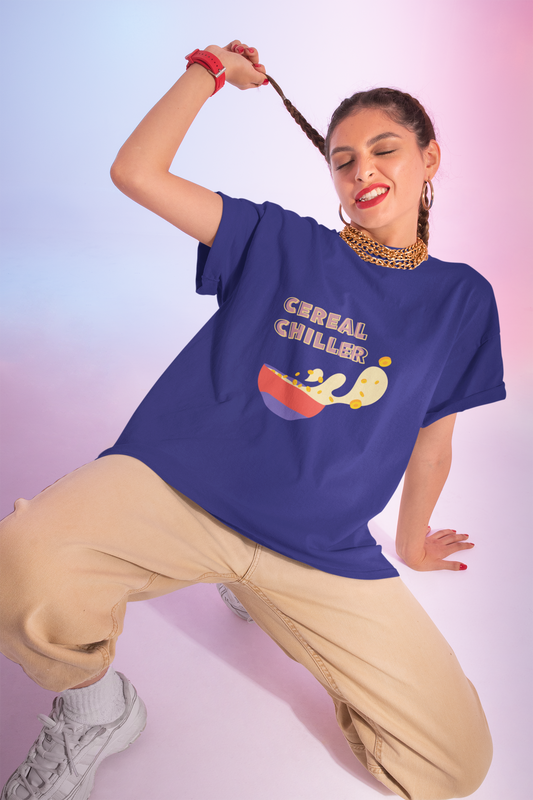 Cereal Chiller Royal Blue Oversized Fit Unisex T-Shirt