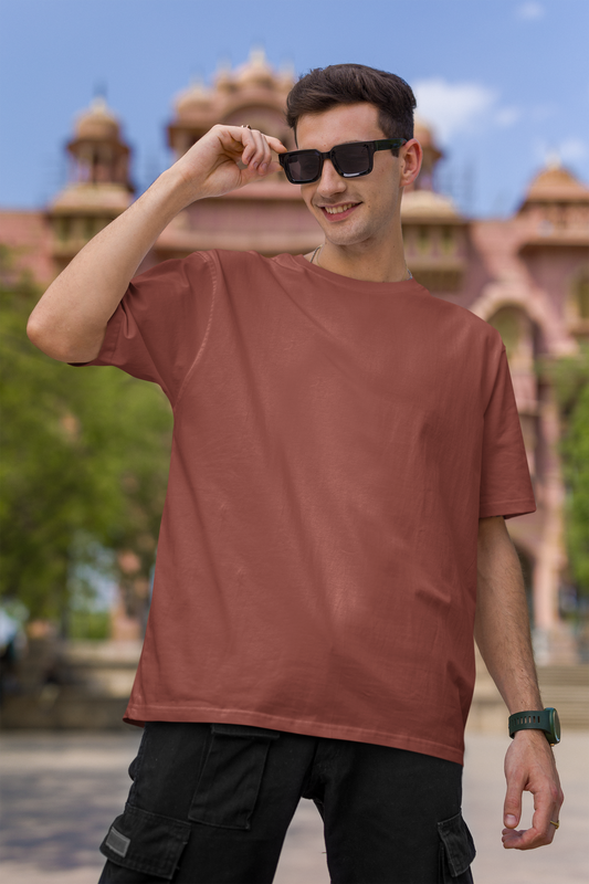 Coral Brown Oversized Fit Unisex T-Shirt