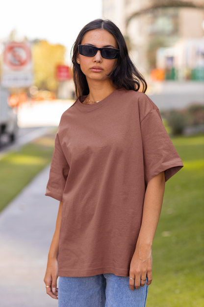 Coral Brown Oversized Fit Unisex T-Shirt