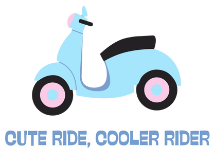 Cute Ride, Cooler Rider Royal Blue Oversized Fit Unisex T-Shirt