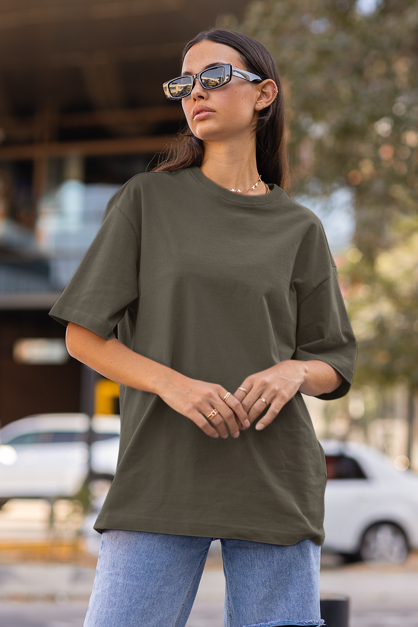 Dark Olive Green Oversized Fit Unisex T-Shirt