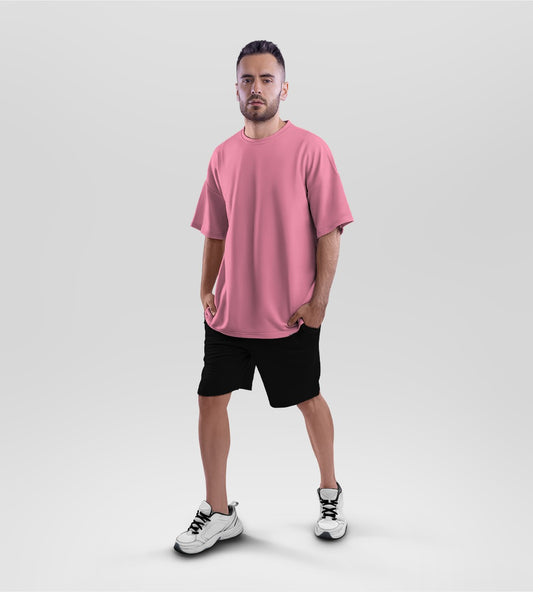 Flamingo Terry Oversized T-shirt and Black Terry Shorts