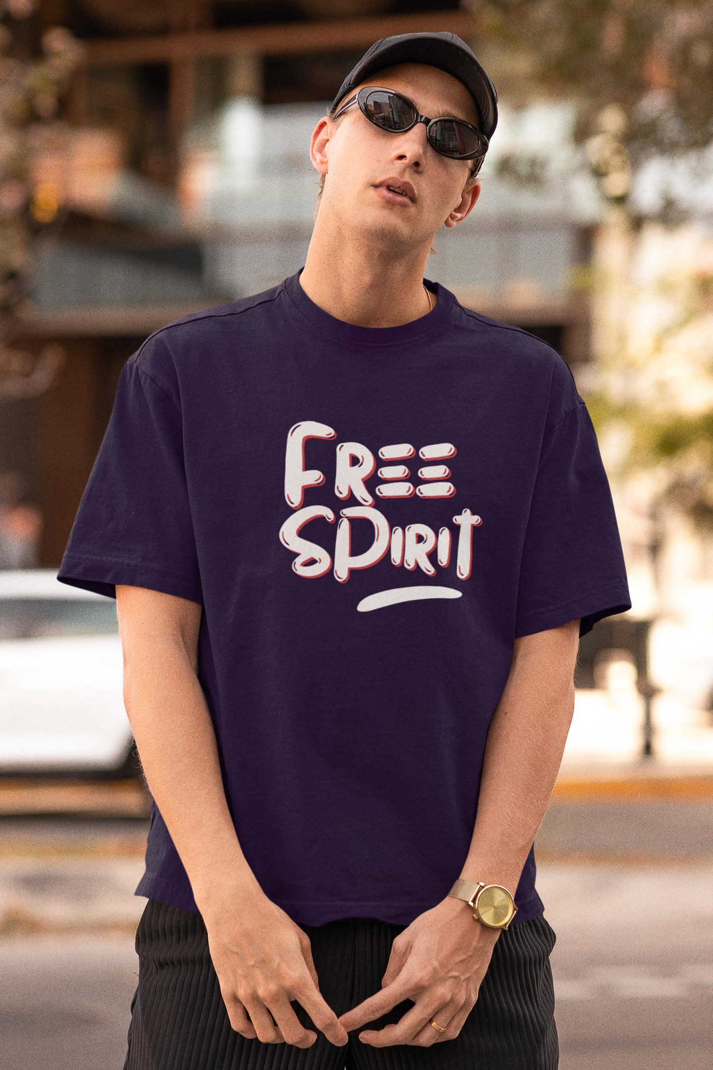 Free Spirit Purple Oversized Fit Unisex T-Shirt